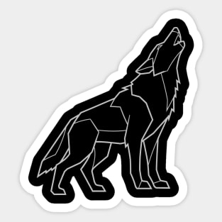 Geometric Howling Wolf Sticker